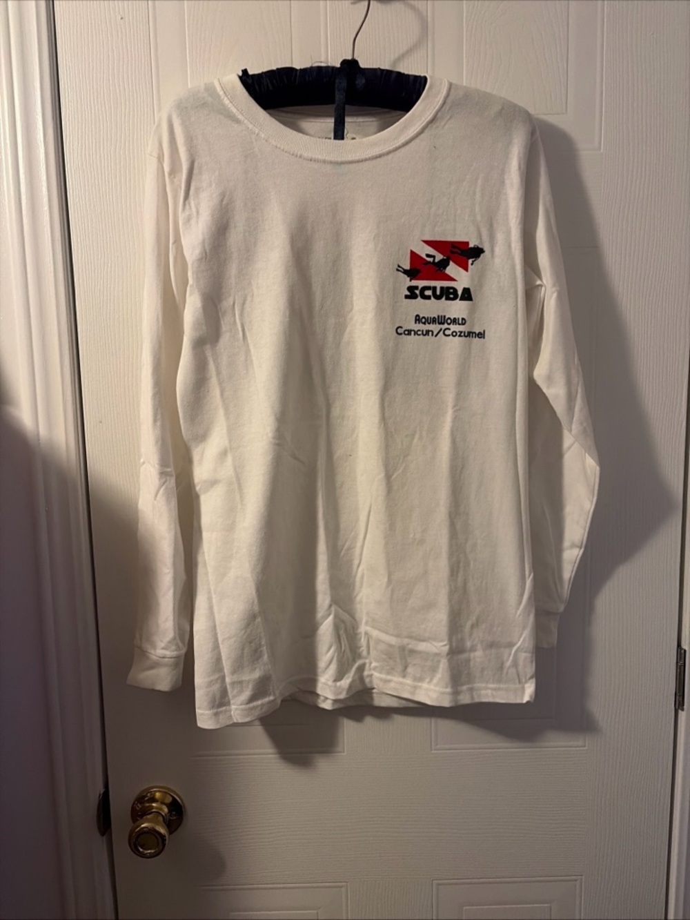 Scuba Cozumel Mexico T-shirt Mens White long Sleeve Cotton Size Small NWT